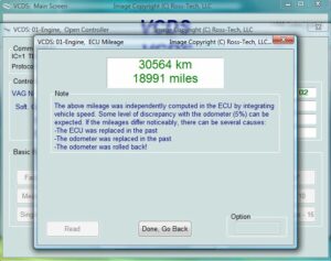 VCDS: Check mileage