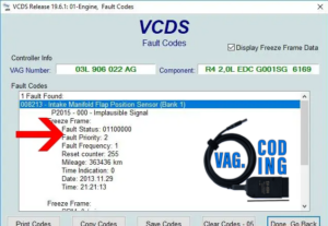 VCDS: Fault code priority